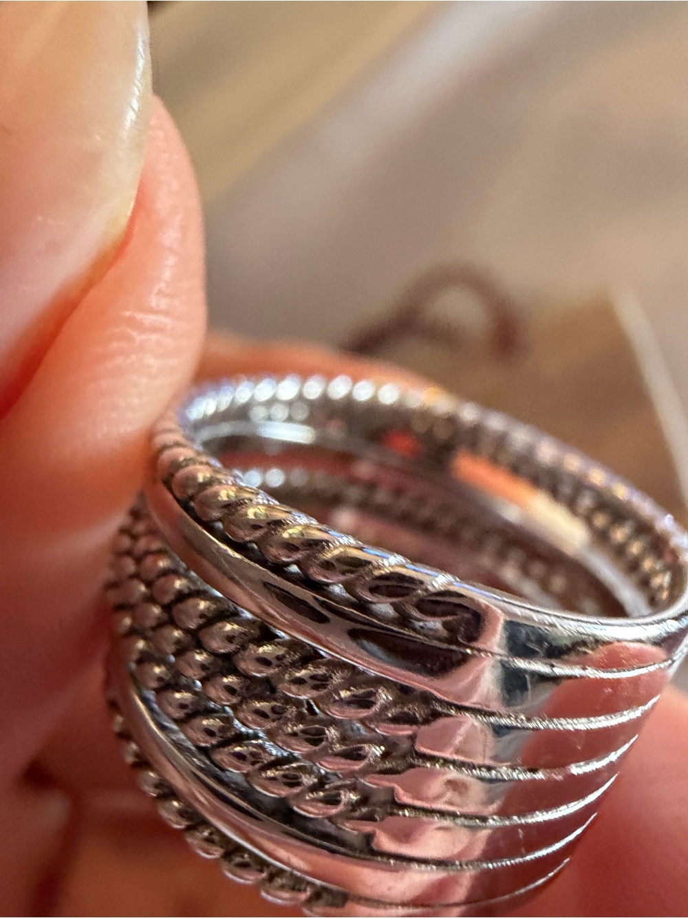 David Yurman Multi-Row Cable Ring Sterling Silver & 18K Yellow Gold Size 6.5 - Picture 12 of 16